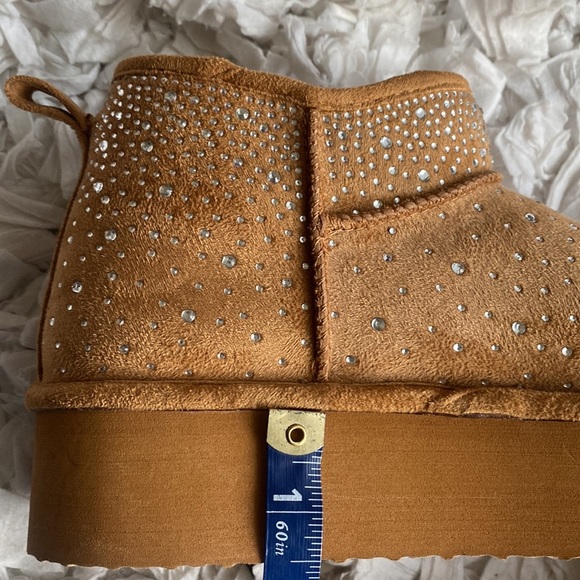 New Madden Girl Platform rhinestone tan boots booties 6.5 - Picture 8 of 11